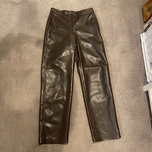 Aritzia Babaton Brown faux leather pants